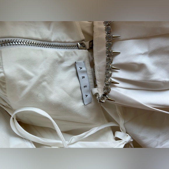 AREA Crystal Trim Poplin Mini Dress - Picture 7 of 8